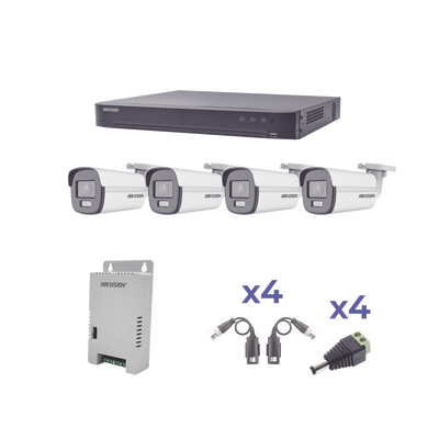[N4-KH1080P4BC-198490] KIT COLORVU TURBOHD 1080p / DVR 4 Canales / 4 Cámaras Bala (exterior) lente 2.8mm / Fuente de poder profesional / Transceptores de video y Accesorios de corriente