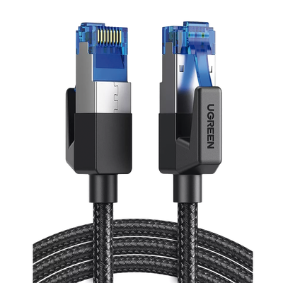 [N4-80433-215673] Cable Ethernet Cat8 CLASSâ… F/FTP Redondo con Malla de Nylon 5 Metros