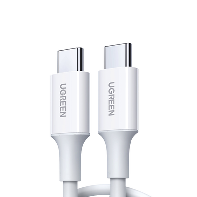 [N4-60518-222982] Cable USB-C a USB-C | 1 Metro | Carga Rápida de hasta 60W | Transferencia de datos de 480 Mbps | PD3.0 | QC 4.0/3.0/2.0 | FPC | AFC | Duradero y Flexible| Caja ABS | Cubierta de TPE | Color Blanco.