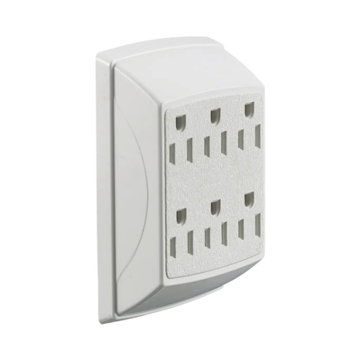 [N4-HUB-RT-600-W-217432] Multicontacto Dúplex con 6 Salidas/ 15 A 125 V CA/ 2 Polos 3 Hilos / Color Blanco.