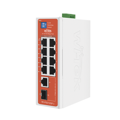 [N4-WI-PS212GF-I-V2-218595] Switch Semi-Industrial / No administrable / 8 puertos 10/100 PoE af/at/bt / 1 puerto Gigabit RJ45 Uplink / 1 puerto SFP Uplink / Presupuesto PoE 110 Watts /