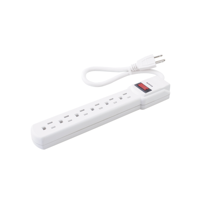 [N4-SYS-136201-166436] Multicontacto con cable 30 cm. 6 tomas 127 Vca línea, tierra, neutro 15 A max.