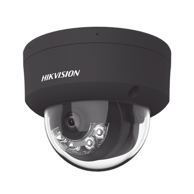 [N4-DS-2CD2143G2-LIS2U(BLACK)-228600] Domo IP 4 Megapixel / Color Negro / Lente 2.8 mm / Dual Light (30 mts Luz Blanca + 30 mts IR) / 2 Micrófonos Integrados / ACUSENSE / Exterior IP67 / IK10 / WDR 120 dB / PoE / ONVIF / Micro SD / Metal / ACUSEARCH