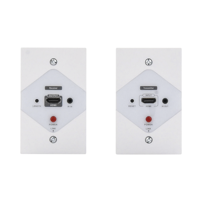 [N4-TT372W-93278] Kit Extensor HDMI en PLACAS DE PARED para distancias de 40 metros / Resolución 1080P @ 60 Hz / Cat 6/6A/ 7 / HDR/ Cero Latencia / Soporta Control Remoto / Placa de pared de 2.74 x 4.49” (tamaño estándar de EE.UU.).