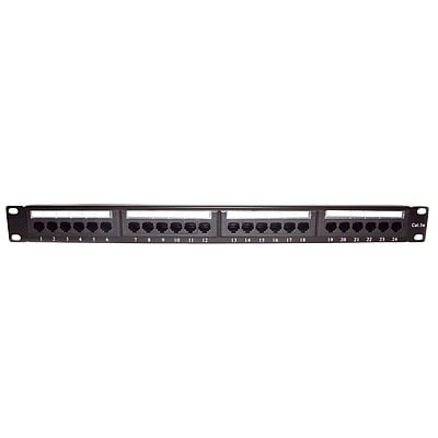 [N4-LP-PP-507-65978] Panel de parcheo de impacto (110) UTP de 24 puertos Cat5e, 19in con barra para organizar cable