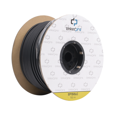 [N4-EF-150-LC-170198] Carrete de Fibra Óptica Monomodo con conectores LC-LC Duplex, Reforzada con Kevlar, de 150 metros, Para instalaciones subterráneas por tubería