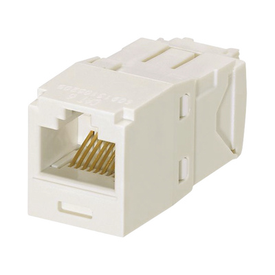 [N4-CJ688TGIW-177985] Conector Jack RJ45 Estilo TG, Mini-Com, Categoría 6, de 8 posiciones y 8 cables, Color Blanco Mate