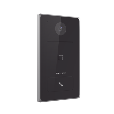 [N4-DS-KV6133-ME1-234649] Frente de Calle IP 2 Megapixel Standalone / PoE Estandar / IP65  / Apertura desde Hik-connect / Soporta 1 Departamento / Soporta Tarjetas Mifare / 1 Salida Relay