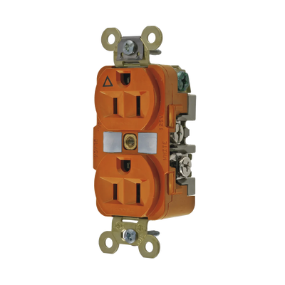 [N4-HUB-IG5262-213206] Contacto Dúplex Conexión a Tierra Aislada 15A 125V/ 2 Polos 3 Hilos/ Color Naranja/ Nema 5-15R/ Grado Industrial.