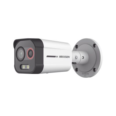 [N4-DS-2TD2608-1/QA-222018] Bala IP Dual / Térmica 1.35 mm (96 x 72) / Óptico 4 mm (4 Megapixel) / Detección de Intrusión por VCA 30 mts /30 mts Luz Blanca / Exterior IP67 / PoE / Sirena y Luz Intermitente Integrada / Micro SD / ColorVu y ACUSENSE