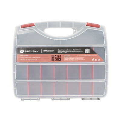 [N4-PST-H07-002-226214] Caja Organizadora con 21 Divisiones Fabricada en Plástico de Alta Resistencia de 38x31x7 cm.