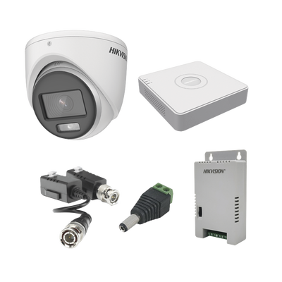 [N4-KH1080PL4EC-198411] KIT COLORVU TURBOHD 1080pLite / DVR 4 Canales / 4 Cámaras Eyeball (exterior) / Transceptores / Conectores / Fuente de Poder Profesional