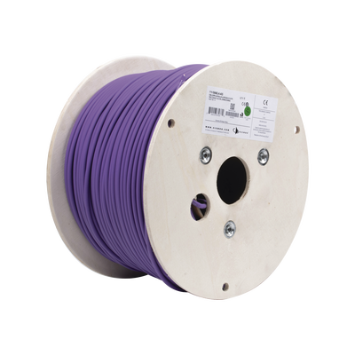 [N4-9A6L4-A5-88285] Bobina de Cable Blindado F/UTP de 4 Pares, Z-MAX, Cat6A, Soporte de Aplicaciones 10GBase-T, LS0H (Libre de Gases Toxicos), Color Violeta, 305m