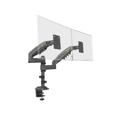 [N4-H180GNB-230203] Montaje de Escritorio articulado para 2 monitores de 17 a 27" /  Soporta hasta 9kg por monitor / Vesa 75 x 75 / 100 x 100 / Acero / Rotación: 360°