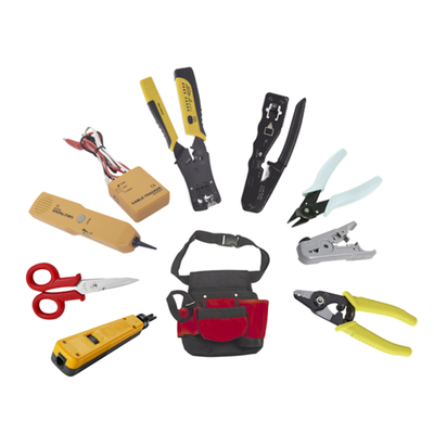 [N4-KITINSTALN3-188412] Juego de 9 Herramientas para Instalador de Redes. Incluye bolsa de viaje