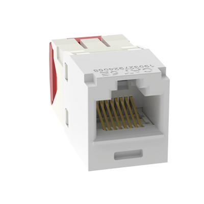 [N4-CJ5E88TGWH-189626] Conector Jack RJ45 Estilo TG, Mini-Com, Categoría 5e, de 8 posiciones y 8 cables, Color Blanco