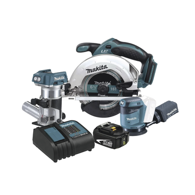 [N4-DLX3165ST-212761] Kit Inalámbrico De Carpintería, Sierra Circular + Router Inalámbrico + Lijadora Orbital