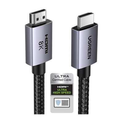 [N4-25911-231252] Cable HDMI 2.1 de 8K@60Hz | 3 metros | 48Gbps | HDR10+ | 3D Inversivo| eARC | Dolby ATMOS |   VVR | QMS | QFT | ALLM | 3 modos de Visualización | Certificado HDMI 8K | Niquelado | Nylon Trenzado | Carcasa de Aluminio.
