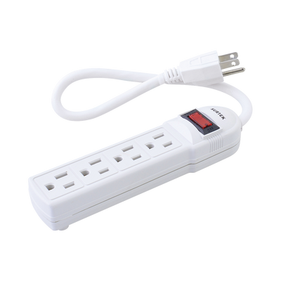 [N4-SYS-136200-191678] Multicontacto con cable 30 cm. 4 tomas 127 Vca línea, tierra, neutro 15 A max.