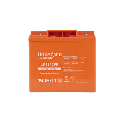[N4-LK1812FR-229363] Batería 12 V / 18 Ah / UL / Tecnología AGM / Vida útil promedio de 5 años / Retardante a la Flama / Para uso en equipo electrónico, Alarmas de Intrusión / Incendio/ Control de acceso / Video Vigilancia / TermInale