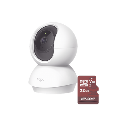 [N4-TAPOC200/HS32-229572] Kit de Cámara IP Wi-Fi / Incluye 1 Pieza Modelo TAPOC200 / 2 Megapixel /  Utiliza La App Tapo / 1 Memoria Micro SD  Hiksemi Modelo  HS-TF-E1/32G
