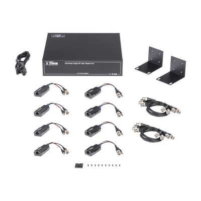 [N4-KITTT8PVTURBOX-159451] Kit de TRANSCEPTOR ACTIVO DE 8 CANALES / VIDEO+PODER en un solo Cable UTP / 150 metros en 4K, 200 metros en 5 MP/ Envía 36 Vcc y Recibe 12 Vcc / TODO INCLUIDO PARA RACK / Compatible con cámaras HD-TVI/CVI/AHD/CVBS / INSTALACIÓN LIMPIA