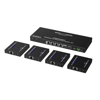 [N4-TT-824N-230629] Kit Divisor y Extensor HDMI / Divide 1 Fuente HDMI a 4 Pantallas / Extiende la señal HDMI hasta 70 m / Resolución 4K @ 60 Hz/ Cat 6/6a/7 / IPCOLOR / CERO LATENCIA / Uso 24/7 / Puerto S/PDIF / EDID / RS232 / Salida Loop / Alimente solo el Tx