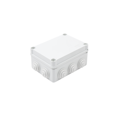 [N4-GW-44-026-80758] Caja de derivación de PVC Auto-Extinguible con 10 entradas, tapa y tornillo de media vuelta de 1/4", 150x110x70 mm (5.9 x 4.3 x 2.7 in), Para Exterior (IP55)