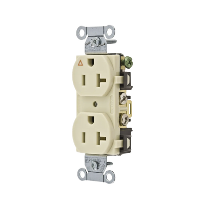 [N4-HUB-IG5352I-213467] Contacto Dúplex Conexión a Tierra Aislada/ 20 A 125 V/ 2 polos 3 Hilos/ Color Marfil/ Nema 5- 20R/ Grado Comercial.