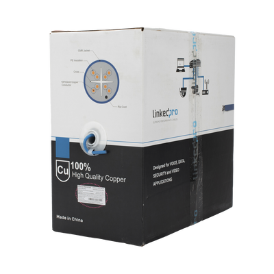 [N4-PRO-CAT6A-R-235904] Bobina de cable U/UTP Cat6A de 305 mts, Color Azul, CMR, soporta 10G-BaseT para transmisión de frecuencias de hasta 500MHz, UL