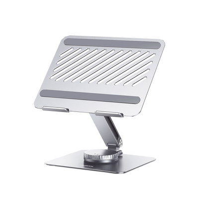 [N4-90849-227384] Soporte Giratorio de Aluminio para Laptop | Giratorio 360° | Función de Bloqueo | Soporta Laptops de 10 a 17.3''| Capacidad de Carga 5Kg | Excelente Estabilidad | Diseño Ergonómico | Altura y Angulo Ajustable | Plegable y Port&amp
