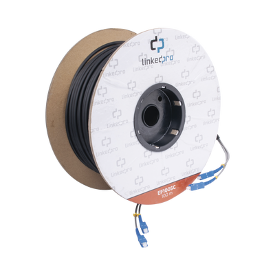 [N4-EF-100-SC-169887] Carrete de Fibra Óptica Monomodo con Conectores SC-SC Duplex, Reforzada con Kevlar, de 100 metros