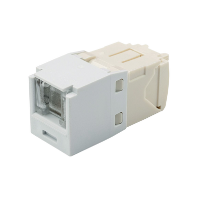 [N4-CJH688TGWH-212743] Conector Jack RJ45 Estilo TG con Ventana, Mini-Com, Categoría 6, de 8 posiciones y 8 cables, Color Blanco