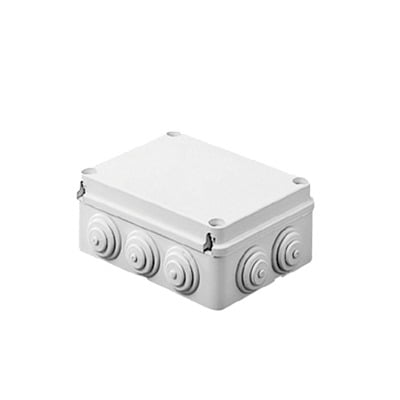 [N4-GW-44-008-80753] Caja de derivación de PVC Auto-extinguible con 12 entradas, tapa atornillada, 240x190x90 MM, Para Exterior (IP55)