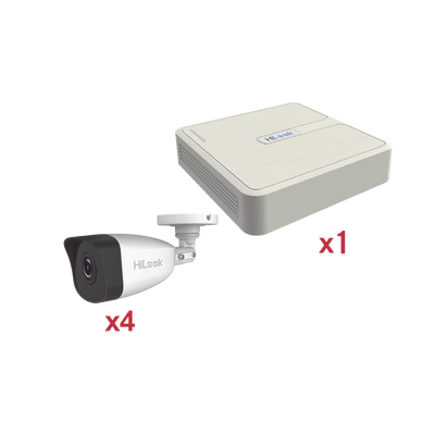 [N4-KIP2MP/4B-191239] Kit IP 1080p (2 Megapixel) / NVR de 4 Canales con 4 Puertos PoE / 4 Cámaras IP Bala para Exteior