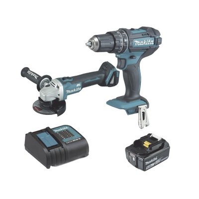 [N4-DLX2402ST-215930] Kit, DHP482 Rotomartillo + DGA456 Mini Esmerilador, 1 Batería Li-Ion de 5.0 Ah y Cargador C/Luz de 18 Vcc.