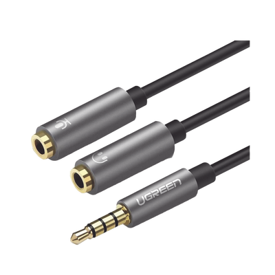 [N4-30619-215568] Cable Divisor en Y / De 3.5 mm Macho a Dos Salidas de 3.5 mm Hembra / CTIA, TRS / Núcleo de Cobre / TPE /  Longitud 20 cm / Ideal para Separar el Micrófono de los Auriculares
