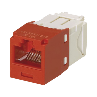 [N4-CJ688TGRD-177989] Conector Jack RJ45 Estilo TG, Mini-Com, Categoría 6, de 8 posiciones y 8 cables, Color Rojo