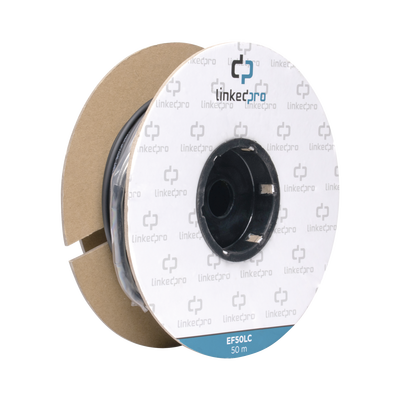 [N4-EF-50-LC-170190] Carrete de Fibra Óptica Monomodo con Conectores LC-LC Duplex, Reforzada con Kevlar, de 50 metros, Para instalaciones subterráneas por tubería