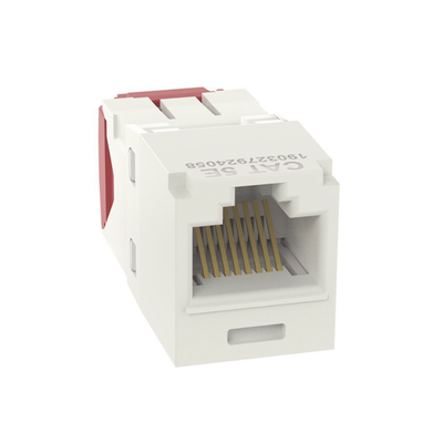 [N4-CJ5E88TGIW-189625] Conector Jack RJ45 Estilo TG, Mini-Com, Categoría 5e, de 8 posiciones y 8 cables, Color Blanco Mate