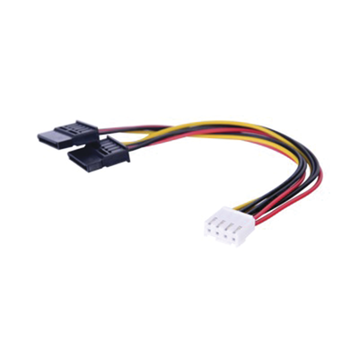 [N4-101-502-130-80076] Cable Doble de Corriente SATA / Compatible con DVR´s epcom y HIKVISION / 15 cm de Longitud