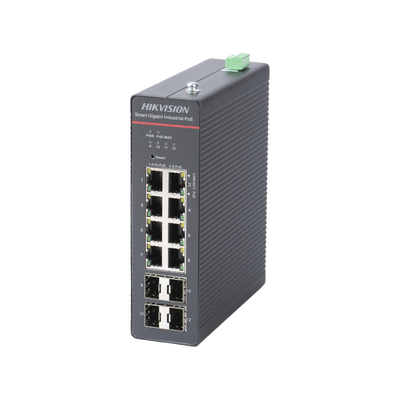 [N4-DS-3T1512HP-SI-8P4F-235552] Switch Gigabit PoE+ / Industrial / Administrable / 4 Puertos Gigabit PoE+ (90 W) + 4 Puertos Gigabit PoE+(30 W) / 4 Puertos Gigabit SFP / 300 W Total / 48 a 57 VCD / Ideal para Proyectos / 300 Metros de Distancia