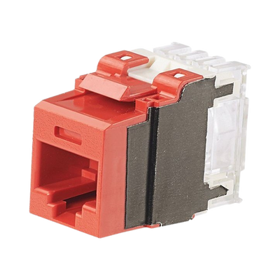 [N4-NK6X88MRD-193732] Conector Jack Estilo 110 (de Impacto), Tipo Keystone, Categoría 6A, de 8 posiciones y 8 cables, Color Rojo