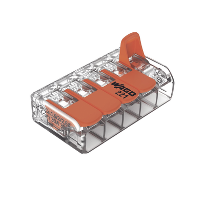 [N4-221-615-208290] Conector de empalme compacto para todo tipo de conductores transparente para 5 conductores.