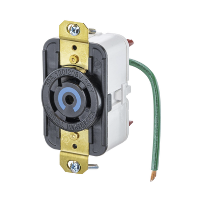 [N4-HUB-HBL-2810-ST-218704] Receptáculo de Media Vuelta Industrial 30 A 120/208 V CA/ Nema L21-30R /Color Negro.