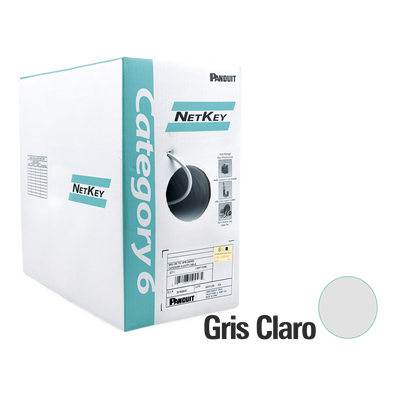 [N4-NUR6C04IG-C-74375] Bobina de Cable UTP de 305 m. de Cobre, NetKey, Gris Claro, Categoría 6 (24 AWG), 1000Mbps,  Riser (CMR), de 4 pares