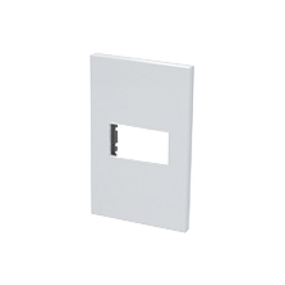 [N4-SYS-P600B-190839] Placa de policarbonato con base de acero para 1 módulo 1/3 color blanco.