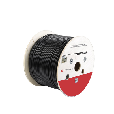 [N4-PSC-CAT5EXT-GEL-236699] Bobina de cable de UTP de 4 pares Cat5e de 305 m (1000 ft), 100% Cobre, LDPE Resistente a rayos UV Relleno de Gel, Color Negro, 24 AWG, Uso en Exterior,  Para Aplicaciones de Voz, Datos y Video
