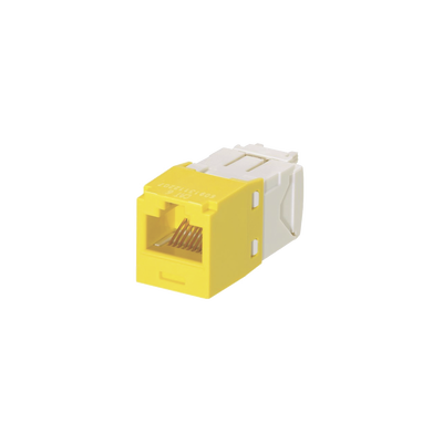 [N4-CJ688TGYL-177992] Conector Jack RJ45 Estilo TG, Mini-Com, Categoría 6, de 8 posiciones y 8 cables, Color Amarillo