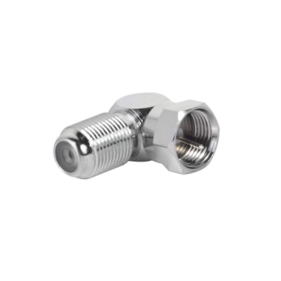 [N4-RFF-1446-10-27848] Adaptador en Ángulo Recto para 75 Ohm, de F Macho a F Hembra, Níquel/ Níquel/ Polietileno.